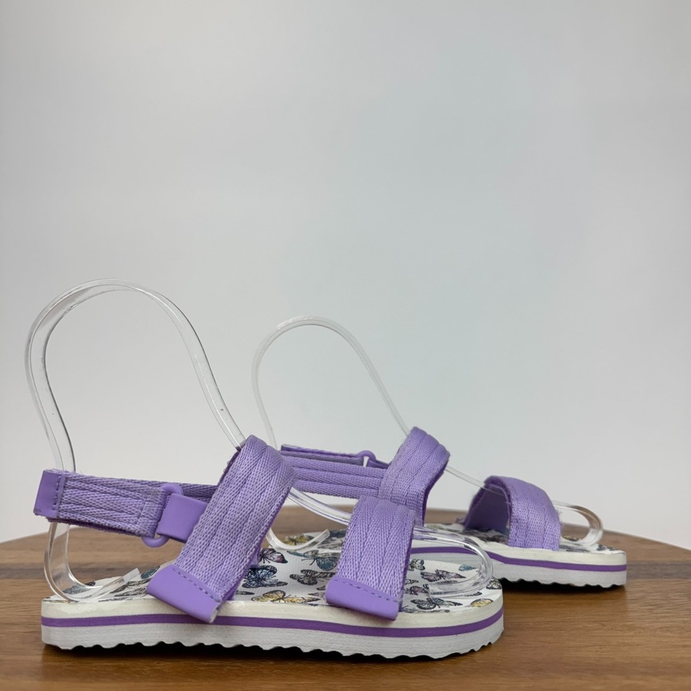 New Little Kids Wave Zone Purple‎ Butterfly Strappy Comfort Sandals Size 10 C